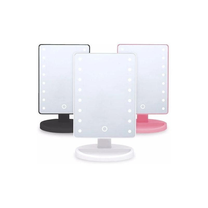 Espelho Para Maquiagem de Mesa Com 16 Luzes Led Camarim Portátil Penteadeira Estética